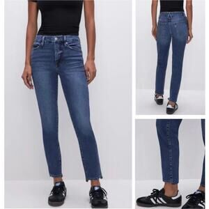 NEW Good American The Weekender Jeans Straight Leg Denim Indigo394 - Size 14/32